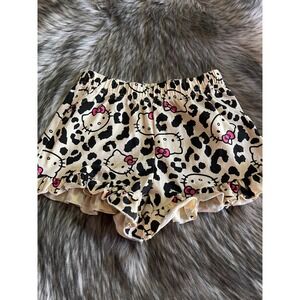 Sanrio Hello Kitty Girl's Cream Leopard Shorts Ruffled Hem Size 5/6 Used
